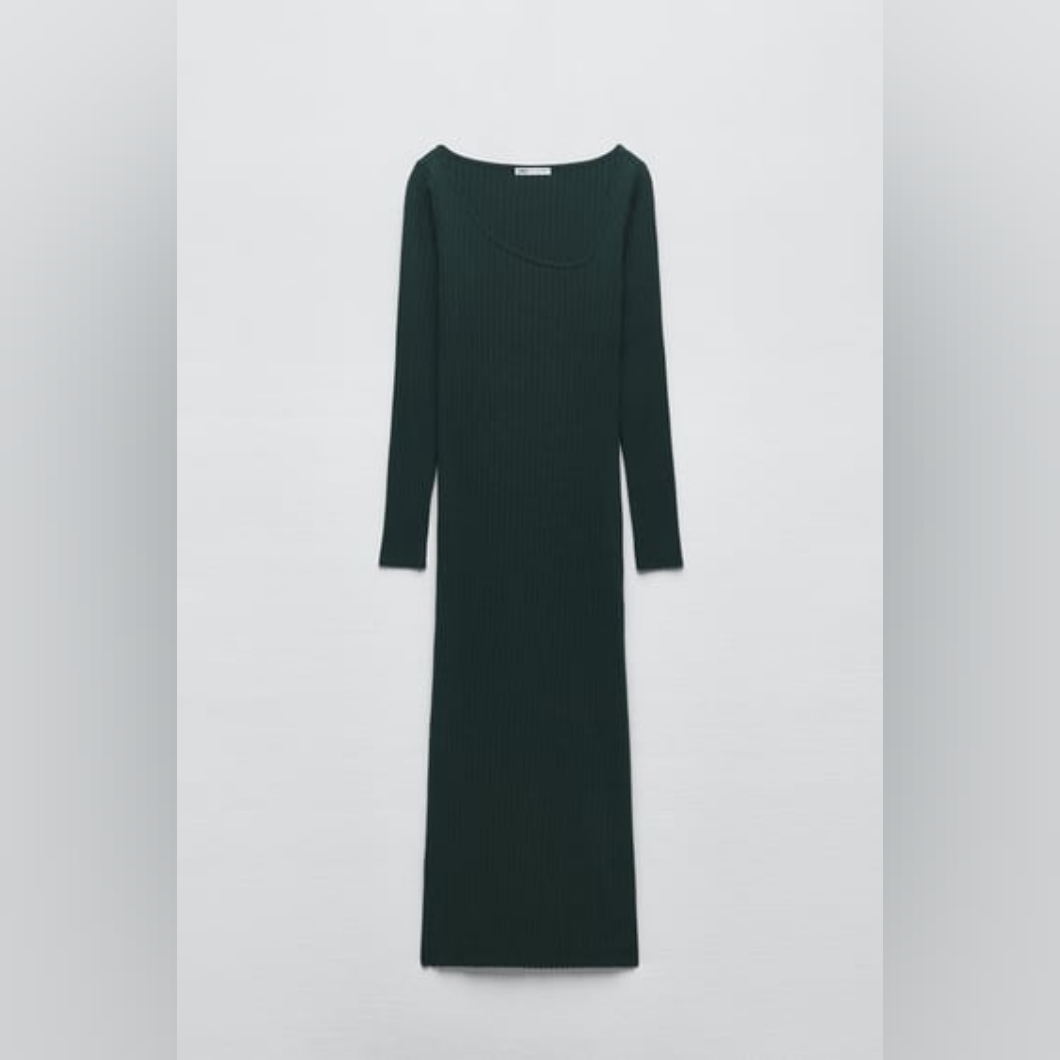 Zara Asymmetric Rib Dress